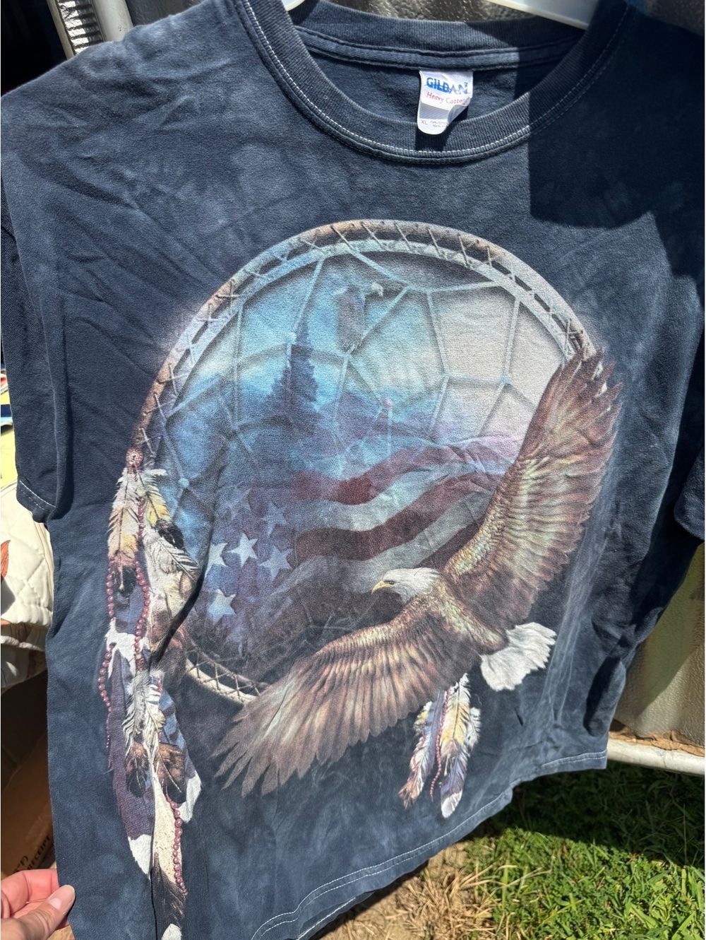 vintage The Mountain Dream Catcher And Eagle Men’s Short Sleeve Tie Dye T-shirt